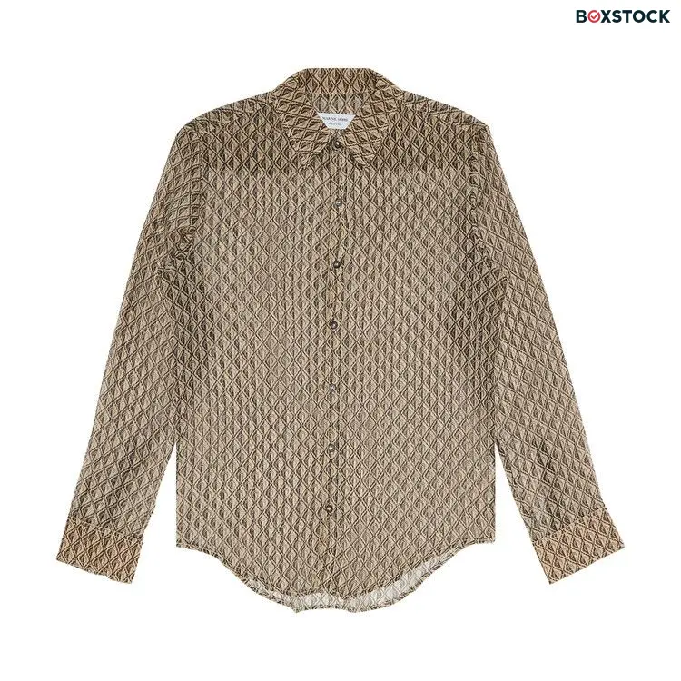 Marine Serre Moon Diamant Silk Crepon Button Up Shirt 'Blue' Fall/Winter 2023