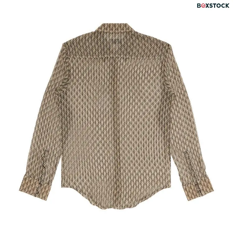 Marine Serre Moon Diamant Silk Crepon Button Up Shirt 'Blue' Fall/Winter 2023