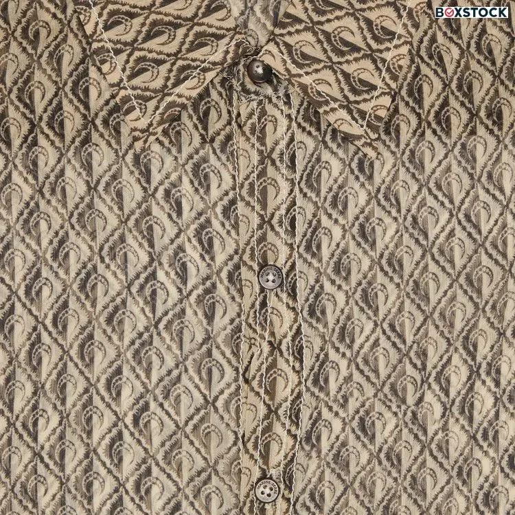 Marine Serre Moon Diamant Silk Crepon Button Up Shirt 'Blue' Fall/Winter 2023