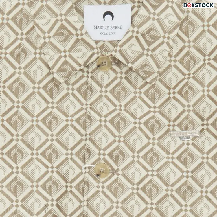 Marine Serre Moon Diamant Tailored Harrington Jacket 'Moon Diamant Beige Jacquard' Brown Spring/Summer 2023