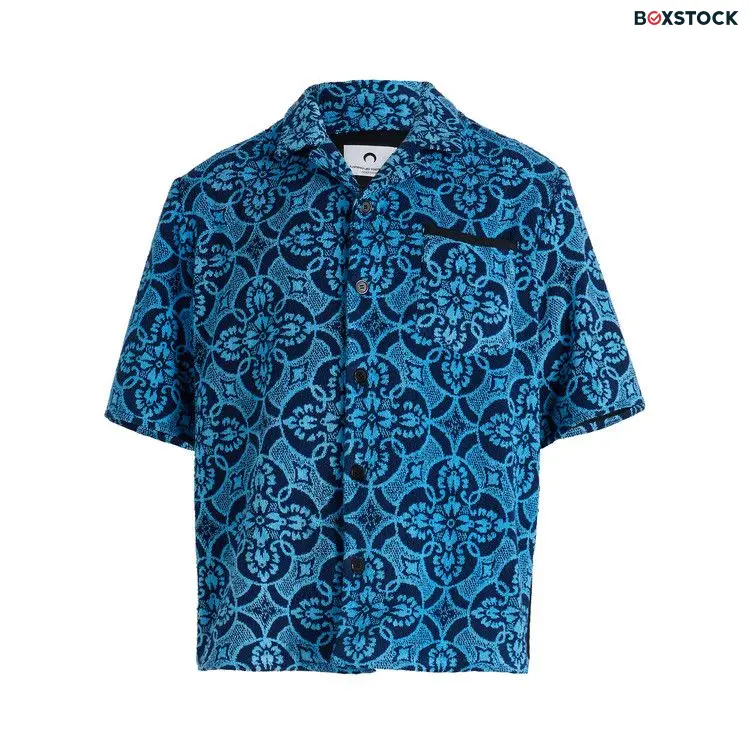 Marine Serre Oriental Towels Bowling Shirt 'Oriental Aquarius' Blue Spring/Summer 2023