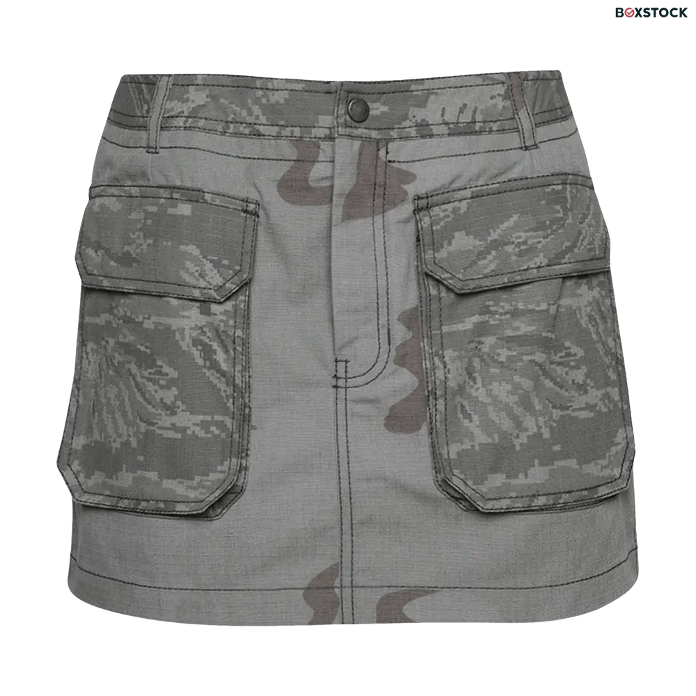 Marine Serre Regenerated Camo Mini Skirt 'Dark Grey' Spring/Summer 2024