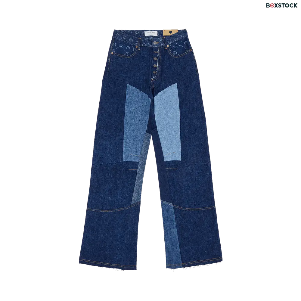 Marine Serre Regenerated Denim Moonogram Wide Leg Trousers 'Medium Dark Blue Moonogram' Spring/Summer 2023