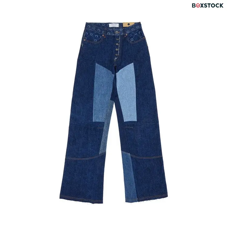 Marine Serre Regenerated Denim Moonogram Wide Leg Trousers 'Medium Dark Blue Moonogram' Spring/Summer 2023