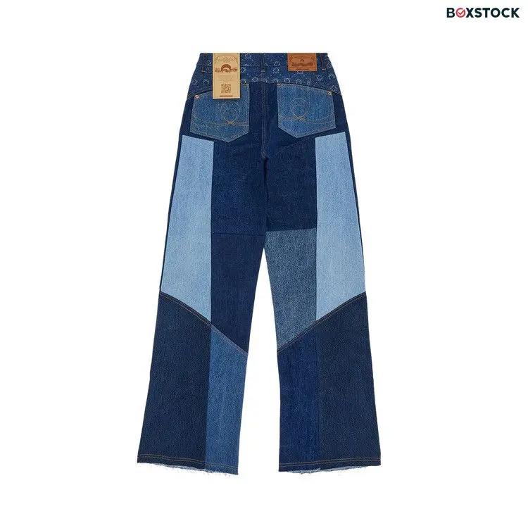 Marine Serre Regenerated Denim Moonogram Wide Leg Trousers 'Medium Dark Blue Moonogram' Spring/Summer 2023