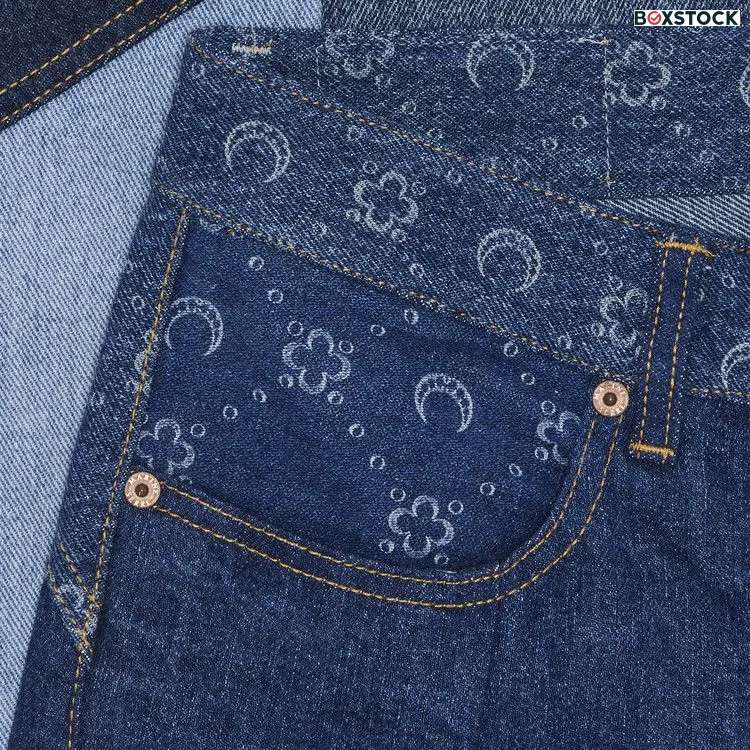 Marine Serre Regenerated Denim Moonogram Wide Leg Trousers 'Medium Dark Blue Moonogram' Spring/Summer 2023