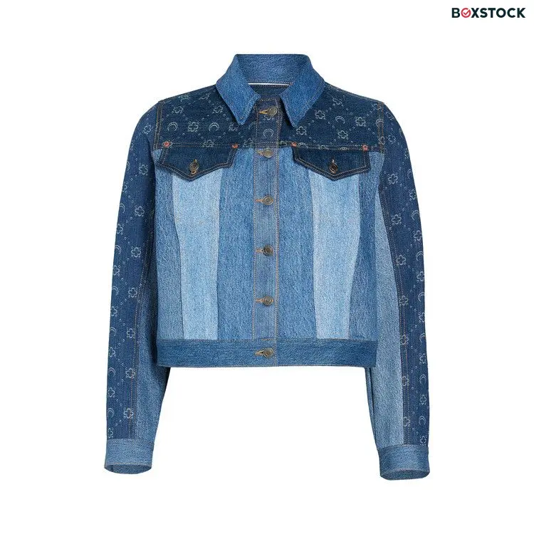 Marine Serre Regenerated Denim Moonogram Jacket 'Medium Dark Blue Moonogram' Spring/Summer 2023