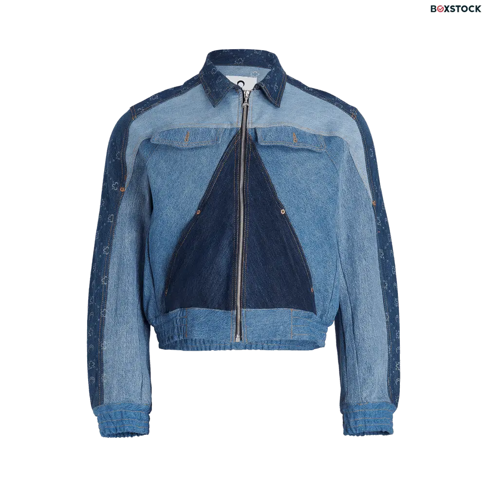 Marine Serre Regenerated Denim Moonogram Working Jacket 'Medium Dark Blue Moonogram' Spring/Summer 2023