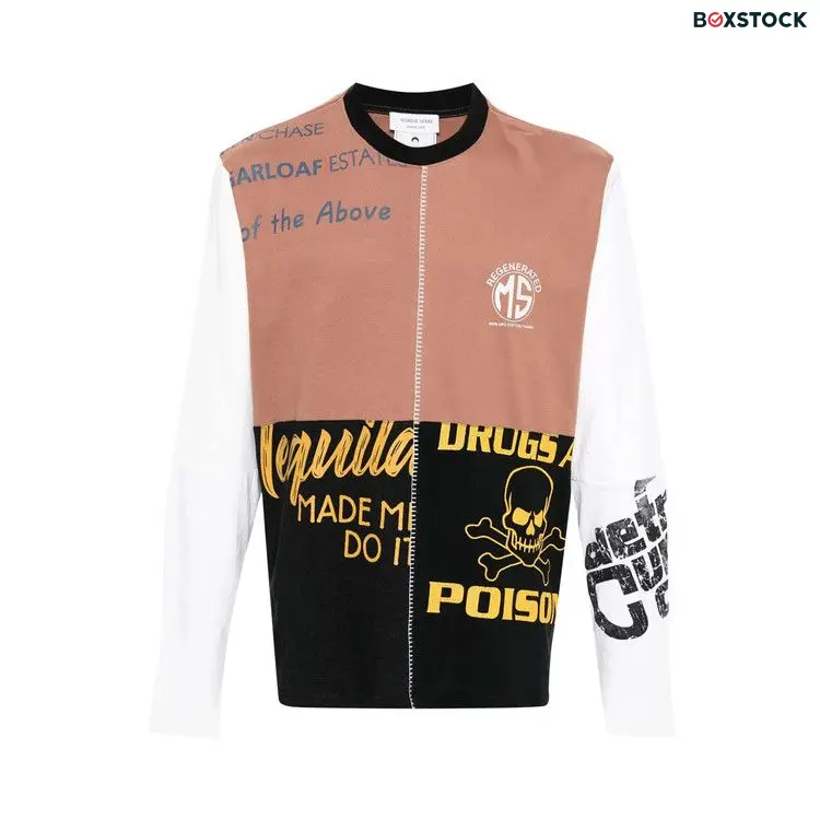 Marine Serre Regenerated Graphic Patchwork T-Shirt 'Black/Red' Fall/Winter 2023