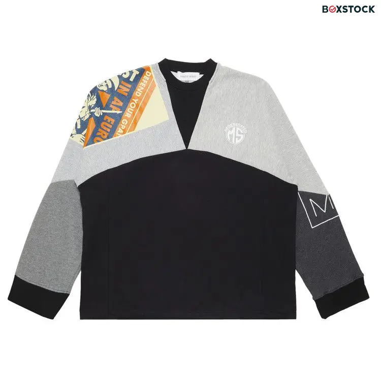 Marine Serre Upcycled Graphic Sweatshirt 'Magnet' Grey Fall/Winter 2024