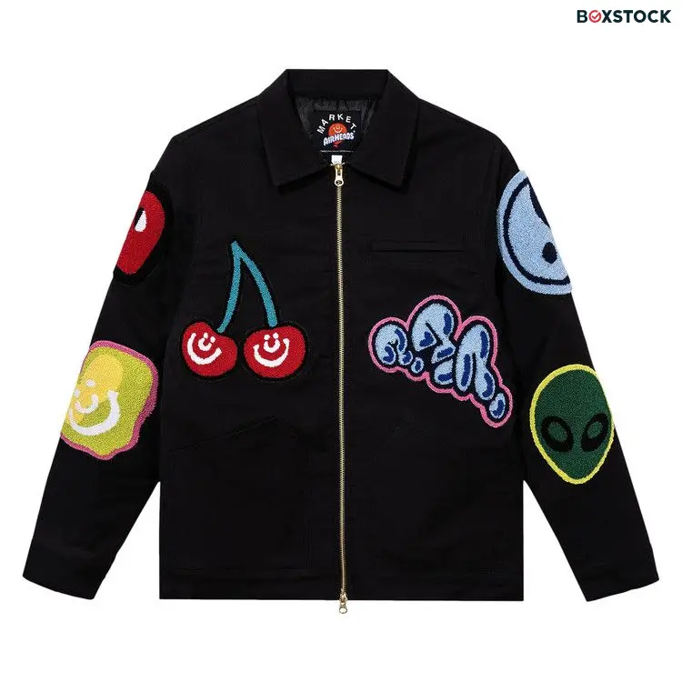 Market Airheads Flavor Blasted Chenille Patch Garage Jacket 'Black' Fall/Winter 2023