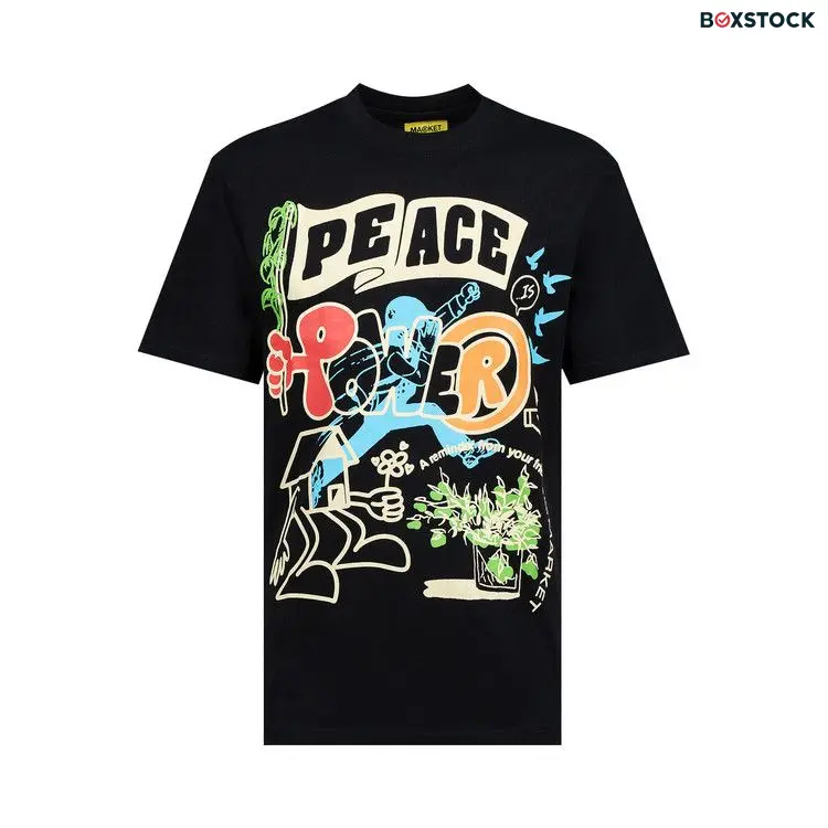 Market Peace And Power Tee 'Black' Spring/Summer 2022