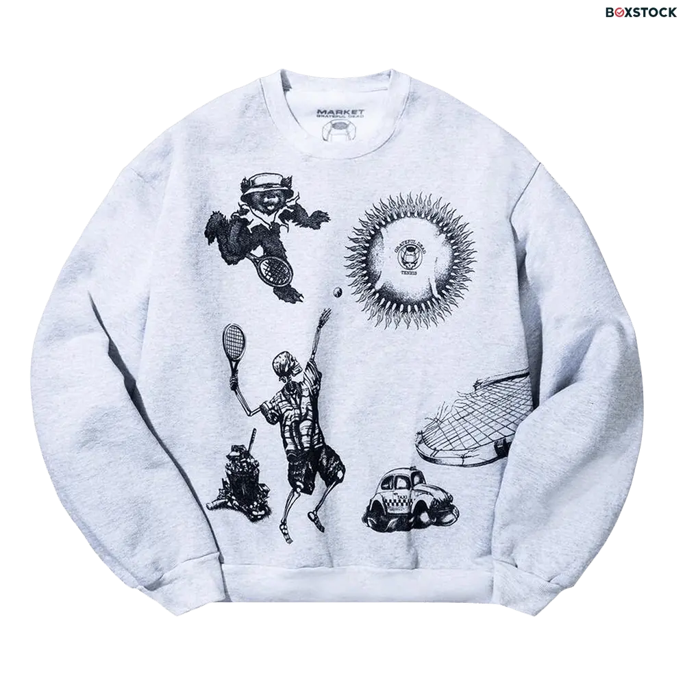 Market x Grateful Dead Service Crewneck 'Ash' Grey Fall/Winter 2024
