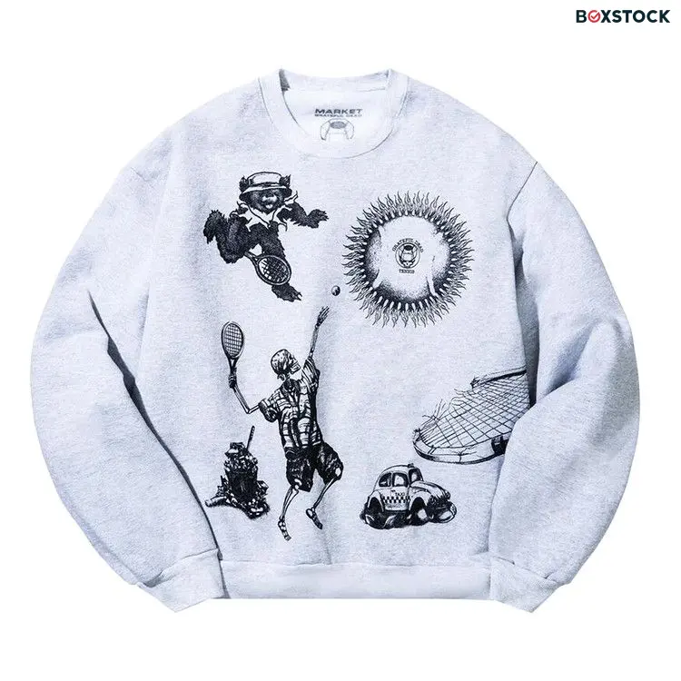 Market x Grateful Dead Service Crewneck 'Ash' Grey Fall/Winter 2024