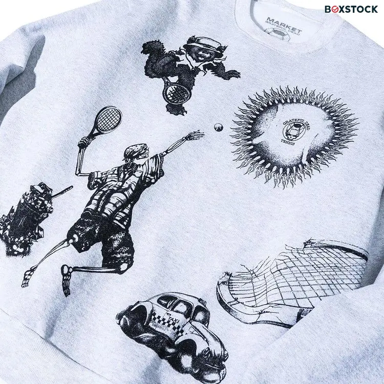 Market x Grateful Dead Service Crewneck 'Ash' Grey Fall/Winter 2024