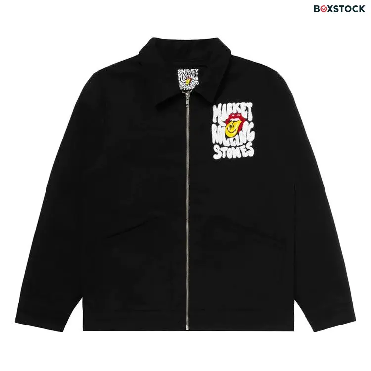 Market x Rolling Stones Smiley Garage Jacket 'Black' Spring/Summer 2021