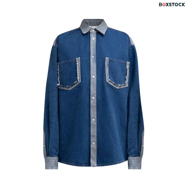 Marni Bleached Coated Denim Shirt 'Ocean' Blue Pre-Fall 2024