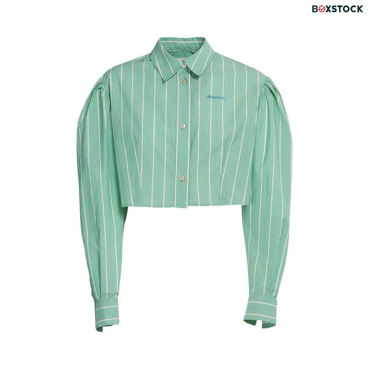 Marni Cropped Box Long-Sleeve Button Down 'Millet' Green Pre-Spring 2023