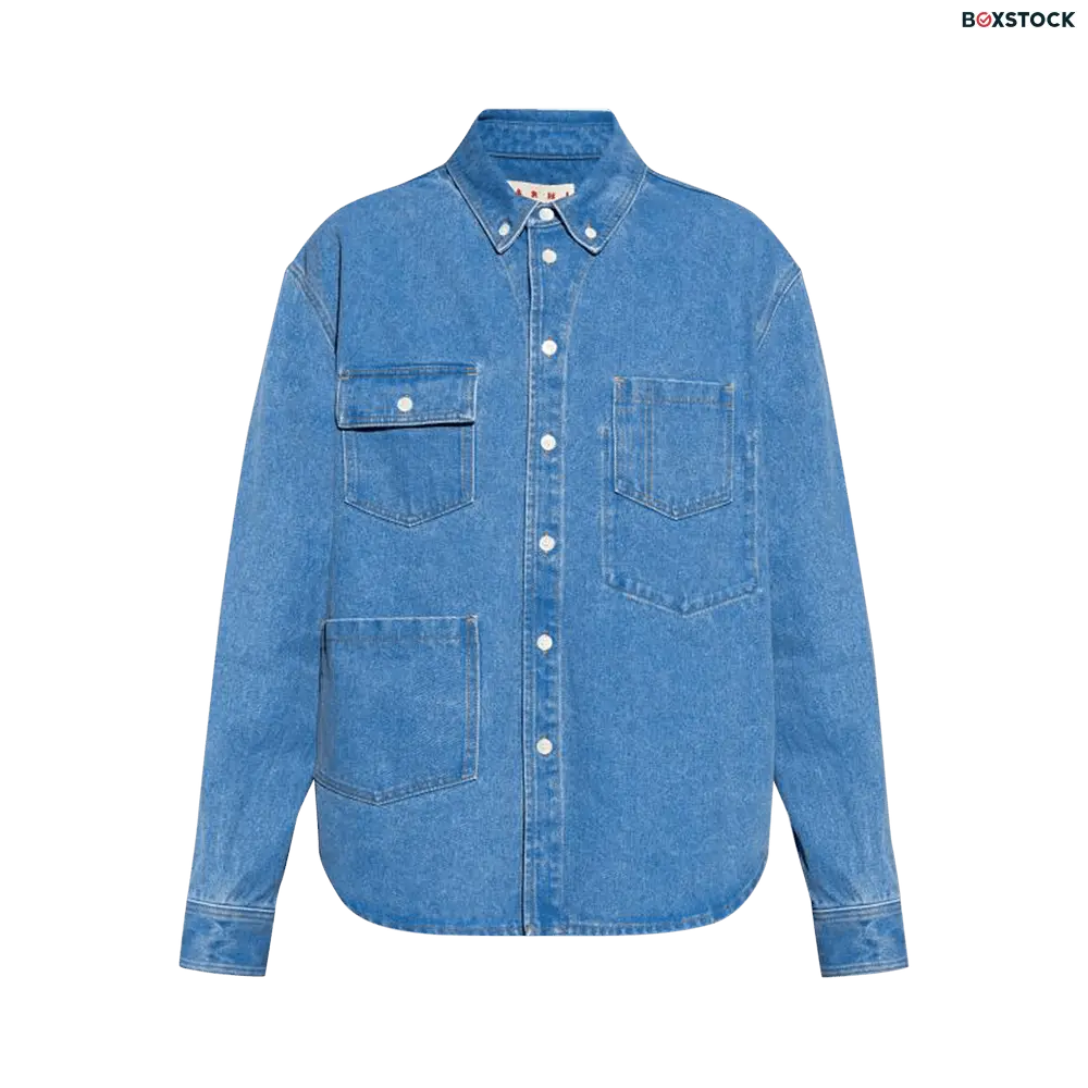 Marni Denim Overshirt With Pockets 'Cobalt' Blue Spring/Summer 2024