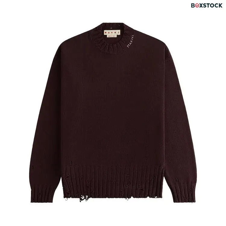 Marni Distressed Sweater 'Dark Raisin' Purple Spring/Summer 2024