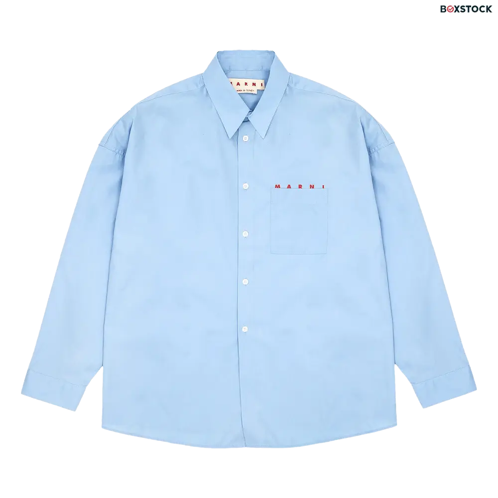 Marni Logo Popeline Shirt 'Iris Blue' Fall/Winter 2024