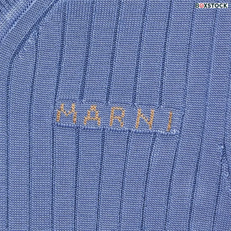 Marni Long Ribbed Dress 'Opal' Blue Spring/Summer 2024