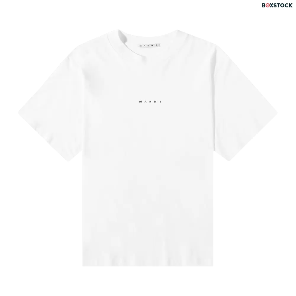 marni Marni Organic Cotton Jersey Logo T-Shirt II 'Lily White' Spring/Summer 2023