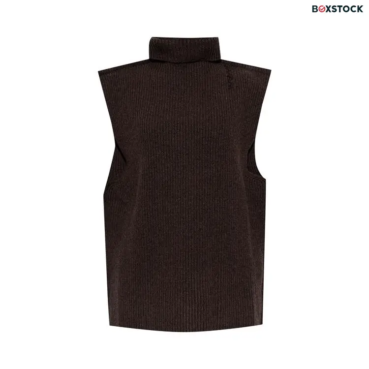 Marni Ribbed Felted Wool Turtleneck 'Chestnut' Brown Fall/Winter 2024