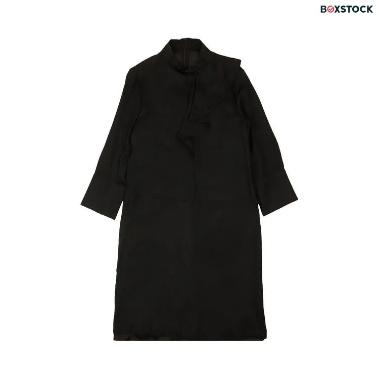 Marni Silk Ruffle Long-Sleeve Dress 'Black'