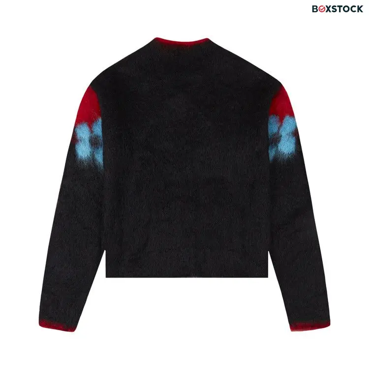 Marni V Neck Floral Pattern Sweater 'Black' Spring/Summer 2024