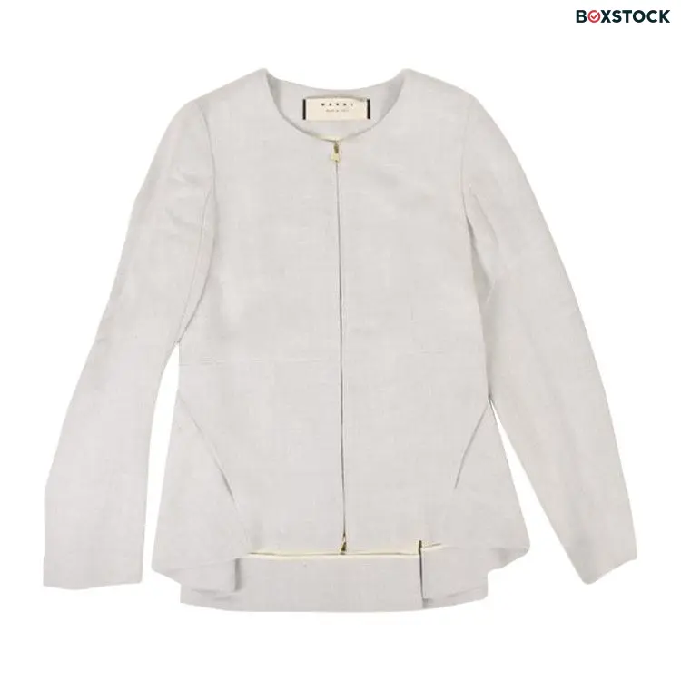 Marni Zip Linen Woven Jacket 'Grey'