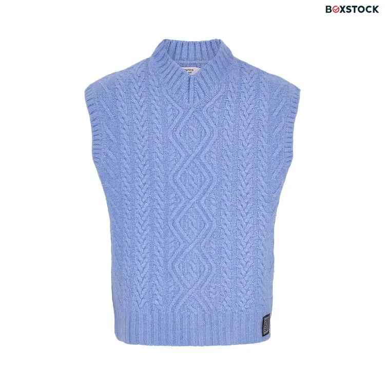 Martine Rose Boiled Cable V-Neck Vest 'Cornflower Blue' Fall/Winter 2023