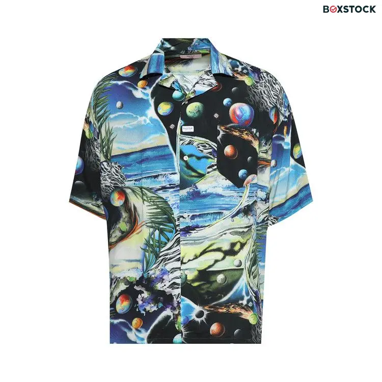 Martine Rose Boxy Hawaiian Shirt 'Blue' Fall/Winter 2024
