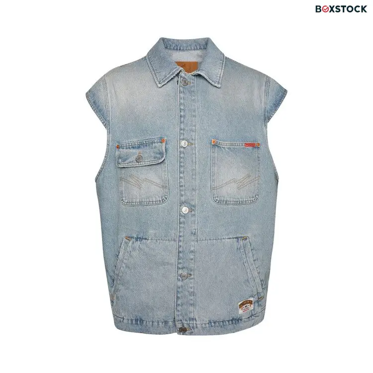 Martine Rose Denim Gilet 'Bleached Wash' Blue Spring/Summer 2024