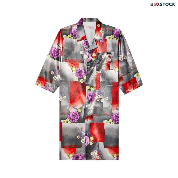 Martine Rose Stretched Shirt 'Floral/Red/Steel' Multi-Color Spring/Summer 2024