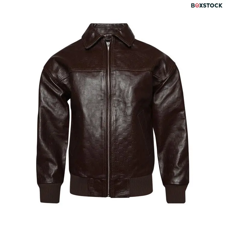 MISBHV Monogram Embossed Bandit Leather Jacket 'Brown' Spring/Summer 2024