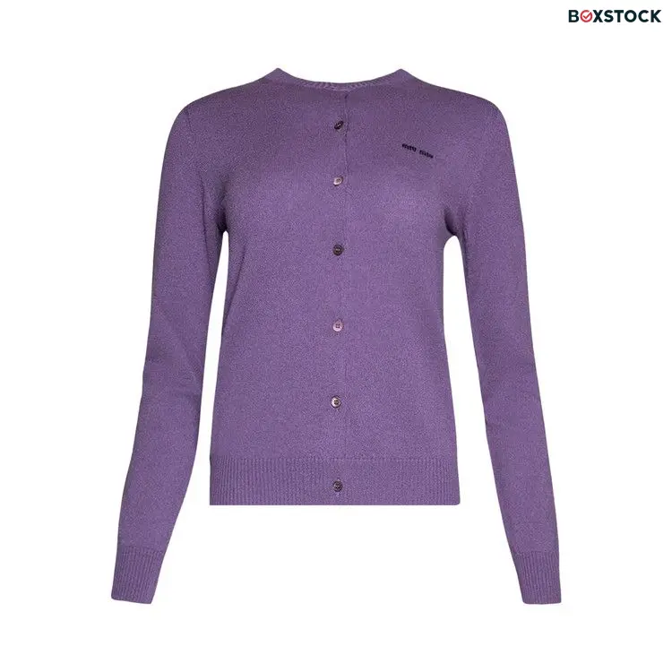 Miu Miu Cashmere Cardigan 'Malva' Purple Fall/Winter 2023