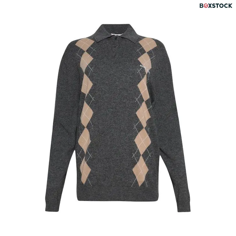 Miu Miu Long-Sleeve Knit Polo 'Grey' Fall/Winter 2024