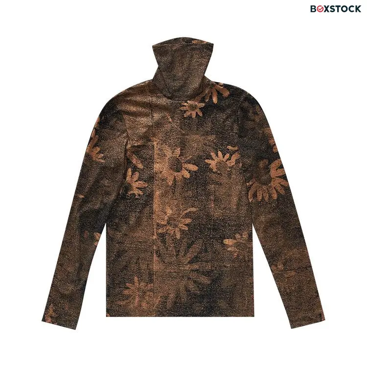 MM6 Maison Margiela Printed Long-Sleeve Turtle Neck Top 'Black' Fall/Winter 2023