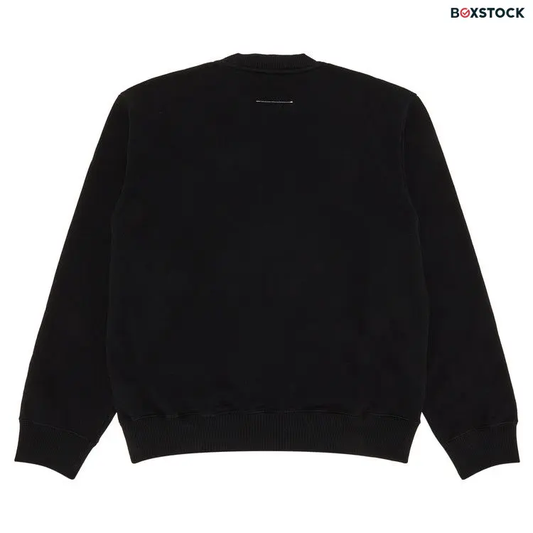 MM6 Maison Margiela Unbrushed Jersey Crewneck Sweatshirt 'Black' Pre-Spring 2024