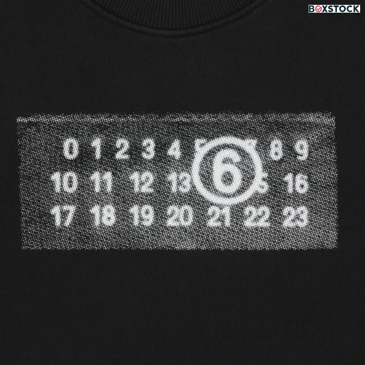 MM6 Maison Margiela Unbrushed Jersey Crewneck Sweatshirt 'Black' Pre-Spring 2024