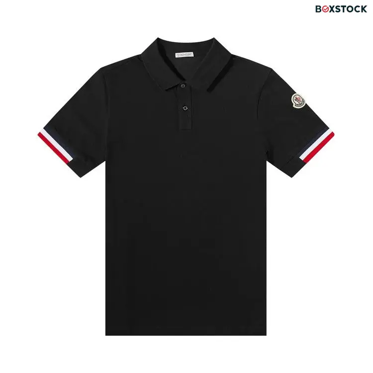 Moncler Logo Patch Short-Sleeve Polo Shirt 'Black' Spring/Summer 2023