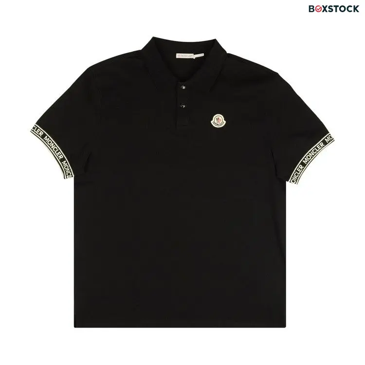 Moncler Logo Patch Short-Sleeve Polo 'Black'