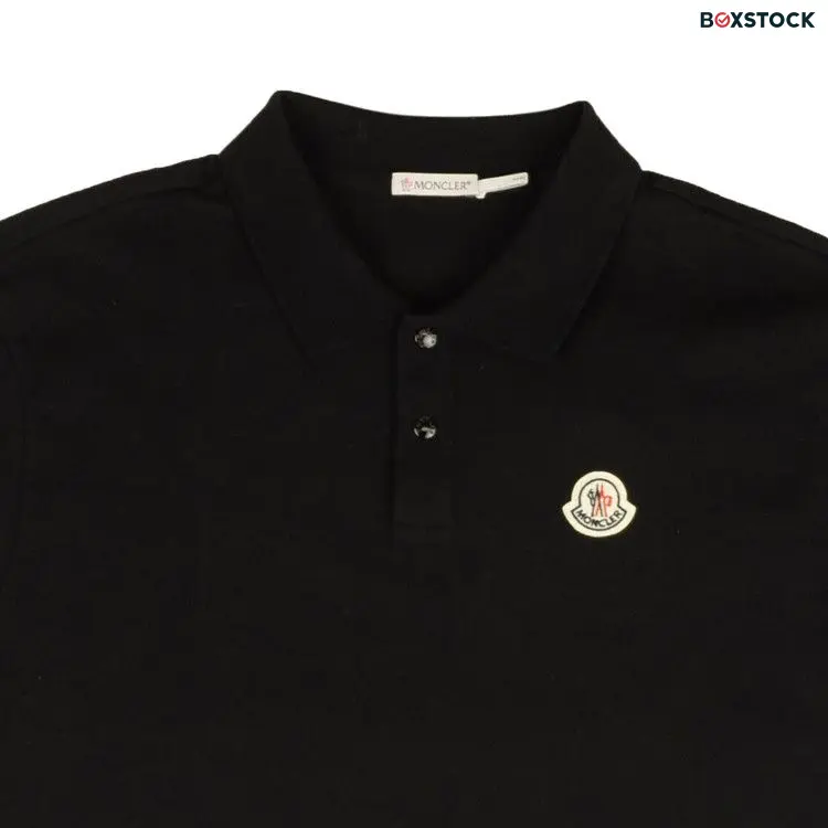 Moncler Logo Patch Short-Sleeve Polo 'Black'