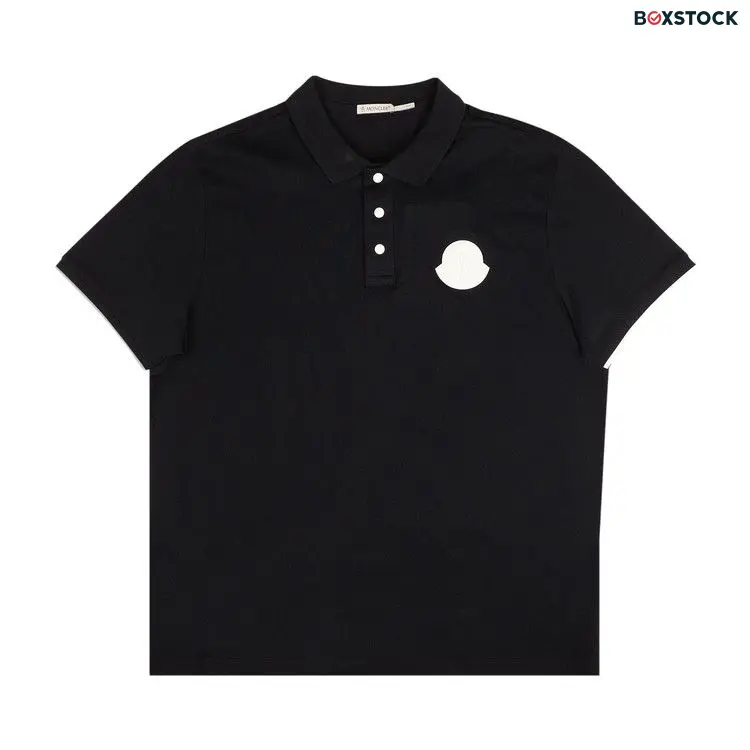 Moncler Logo Patch Short-Sleeve Polo Shirt 'Navy Blue'