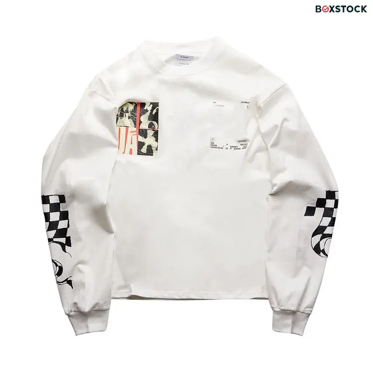 Mr. Saturday Dada Check Long-Sleeve Tee 'Ecru' Cream Spring/Summer 2023