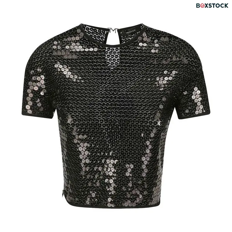 Mugler Tulle Stretch Top 'Black' Spring/Summer 2024