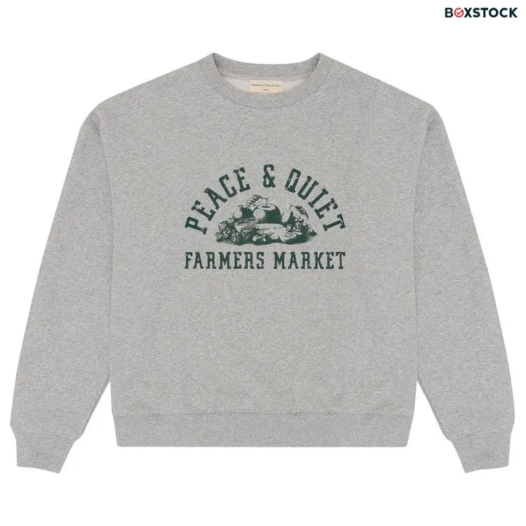 Museum of Peace & Quiet Farmers Market Crewneck 'Heather' Grey Spring/Summer 2023