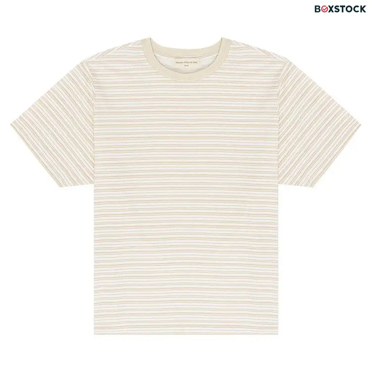 Museum of Peace & Quiet Wordmark Striped T-Shirt 'Bone' White Spring/Summer 2024