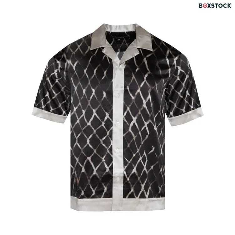 Nahmias Colorblock Swish Short-Sleeve Silk Shirt 'Black Swish' Fall/Winter 2023